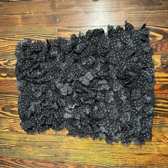 MAEVE ANTHROPOLOGIE 3D Black Polka Dot Floral MINI DRESS - Picture 3 of 5